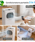 Condizionatore portatile 9000 BTU in ABS con display LED touch