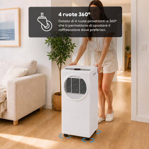 Condizionatore Portatile 9000 BTU 3 in 1 in ABS con Telecomando (Classe A R290), 950W + Timer