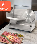 Affettatrice elettrica 150W per cucina domestica con salumi e carne, design compatto ideale per uso quotidiano