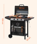 Barbecue A Gas A 3 Fuochi Thomas In Acciaio Nero Con Ruote