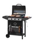 Barbecue A Gas A 3 Fuochi Thomas In Acciaio Nero Con Ruote