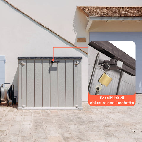 Shed Portattrezzi da Esterno in Plastica Riciclata Resistente UV