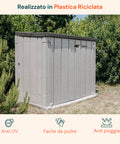 Shed Portattrezzi da Esterno in Plastica Riciclata Resistente UV