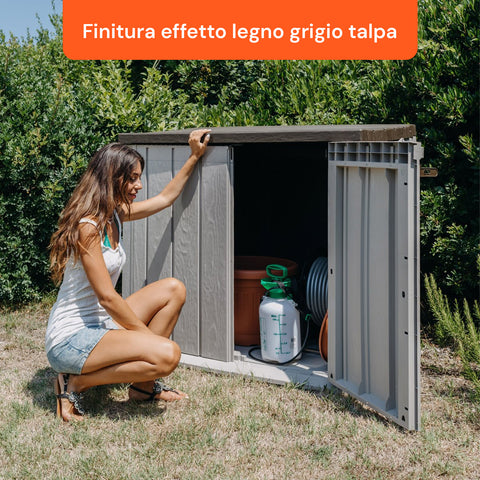 Shed Portattrezzi da Esterno in Plastica Riciclata Resistente UV