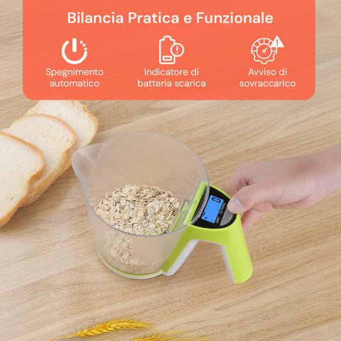 Bilancia da Cucina con Manico, Display LCD e Spegnimento Automatico