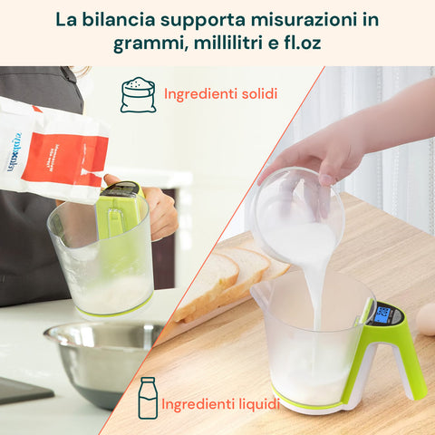 Bilancia da Cucina con Manico, Display LCD e Spegnimento Automatico