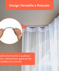 Binario Tenda Soffitto Flessibile 5m con Supporti, Ganci e Rulli