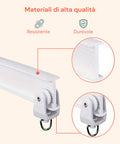Binario Tenda Soffitto Flessibile 5m con Supporti, Ganci e Rulli