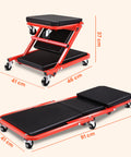 Carrello Sotto Auto 2 in 1 con Schienale Imbottito e Portata 150 kg