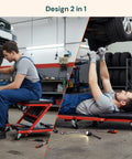Carrello Sotto Auto 2 in 1 con Schienale Imbottito e Portata 150 kg