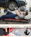 Carrello Sotto Auto 2 in 1 con Schienale Imbottito e Portata 150 kg