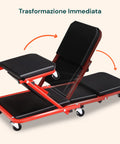 Carrello Sotto Auto 2 in 1 con Schienale Imbottito e Portata 150 kg
