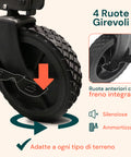 Carrello da Giardino Pieghevole in Acciaio con Freno e Manico Portata 80 kg