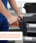 Cassettiera per Officina con Utensili Professionali e Struttura Robusta su Ruote