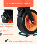 Carrello da Giardino Pieghevole in Acciaio con Freno e Manico Portata 160kg