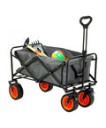 Carrello da Giardino Pieghevole in Acciaio con Freno e Manico Portata 160kg