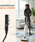 Cavo Alimentazione VK200 – Ricambio Compatibile 7-10m Grigio con Spina