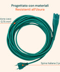 Cavo Alimentazione VK130/131 – Ricambio Compatibile 7-10m Verde con Spina