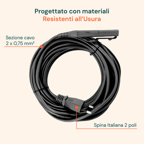 Cavo Alimentazione per Modello VK150 – Ricambio Compatibile 7m Grigio con Spina