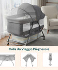Culla Pieghevole Multifunzionale per Neonato – Portatile e Sicura