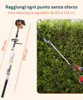 Decespugliatore a Scoppio 4 in 1 con Tagliasiepi, Motosega e Troncarami 52cc