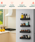 Set Ripiani Magnetici per Frigo – Robusti Porta Spezie in Metallo con Magnete