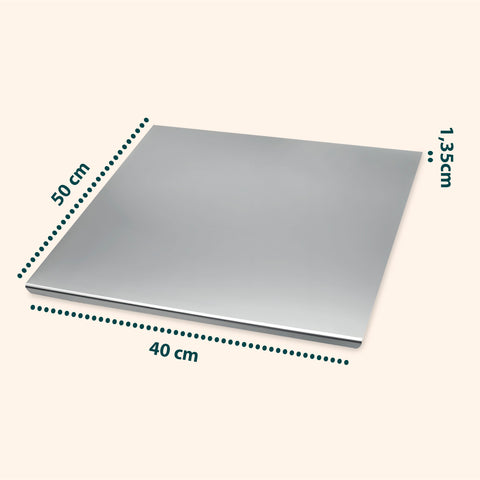Spianatoia per Impasto in Acciaio Inox 304 Satinato con Piegatura 2 cm