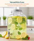 Dispenser Bevande in Vetro 8L con Rubinetto in Alluminio