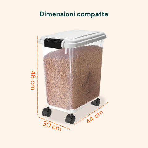 Dispenser Cibo per Cani e Gatti – 18L con Chiusura Ermetica