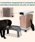 Dispenser Cibo per Cani e Gatti – 18L con Chiusura Ermetica