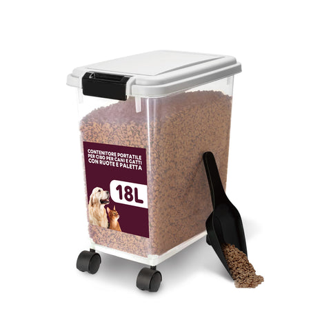 Distributeur de nourriture pour chiens et chats – 18L avec fermeture hermétique