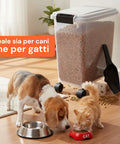 Dispenser Cibo per Cani e Gatti – 18L con Chiusura Ermetica