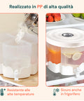 Dispenser Rotante 360° per Bevande 6L Totali con 4 Scomparti e Base Resistente