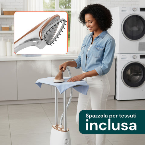 Ferro da Stiro a Vapore Verticale 1580W con Accessori e Serbatoio 1500ml