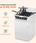 Cucina a Gas 4 Fuochi con Vano Portabombola – Per Interni ed Esterni