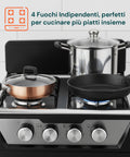 Cucina a Gas 4 Fuochi con Vano Portabombola – Per Interni ed Esterni