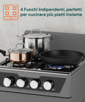 Cucina a Gas 4 Fuochi con Vano Portabombola – Per Interni ed Esterni