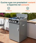 Cucina a Gas 4 Fuochi con Vano Portabombola – Per Interni ed Esterni