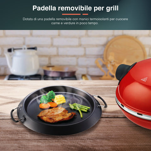 Forno Pizza Elettrico Con Termostato E Timer 1200w