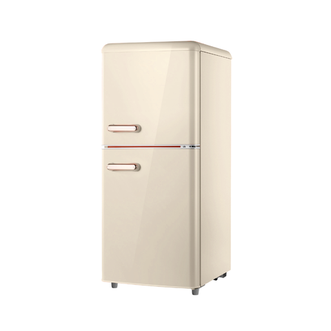 Réfrigérateur double porte rétro 110L Crème