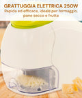 Grattugia Elettrica Con Vaschetta Porta Formaggio Estraibile 250w