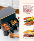 Griglia Airfryer 3 Livelli Rotonda e Rettangolare in Acciaio Lavabile