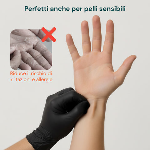 Guanti Nitrile Neri Senza Polvere – Set 100/1000 Pz Taglia M/L