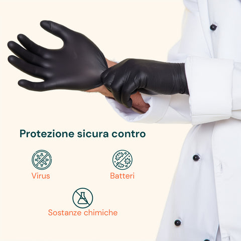 Gants en nitrile noirs sans poudre – Lot de 100/1000 pièces Taille M/L
