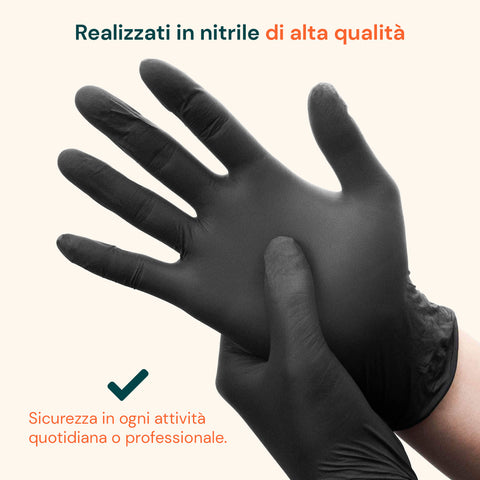 Gants en nitrile noirs sans poudre – Lot de 100/1000 pièces Taille M/L