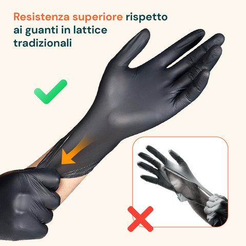 Gants en nitrile noirs sans poudre – Lot de 100/1000 pièces Taille M/L