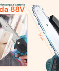 Kit 3 in 1 Potatura con Forbice, Motosega e Asta Telescopica a Batteria 88V