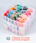 Set Ricamo Completo con 3 Livelli, 150 Fili, Aghi e Organizer in Plastica