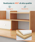 Libreria in Legno per Scrivania con 2 Ripiani e Design Multifunzionale