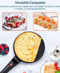 Padella Crepes Elettrica 700w con Rivestimento Antiaderente Facile Pulizia